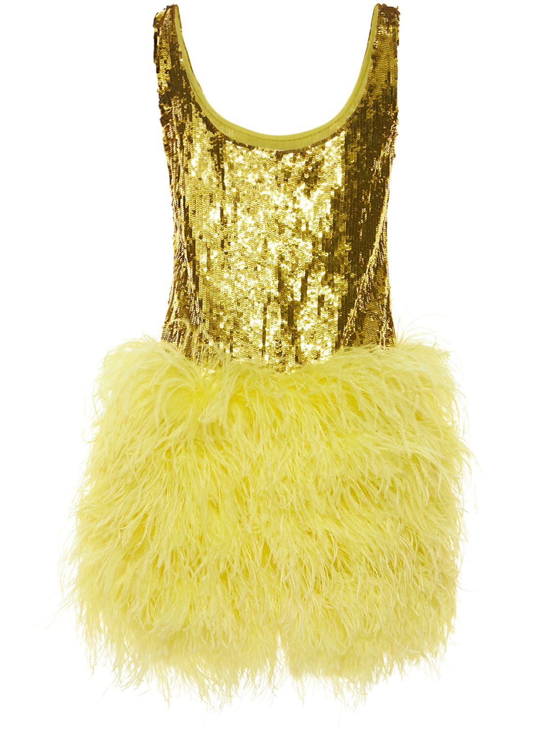 Robe Courte En Sequins Et Plumes - VALENTINO - Modalova
