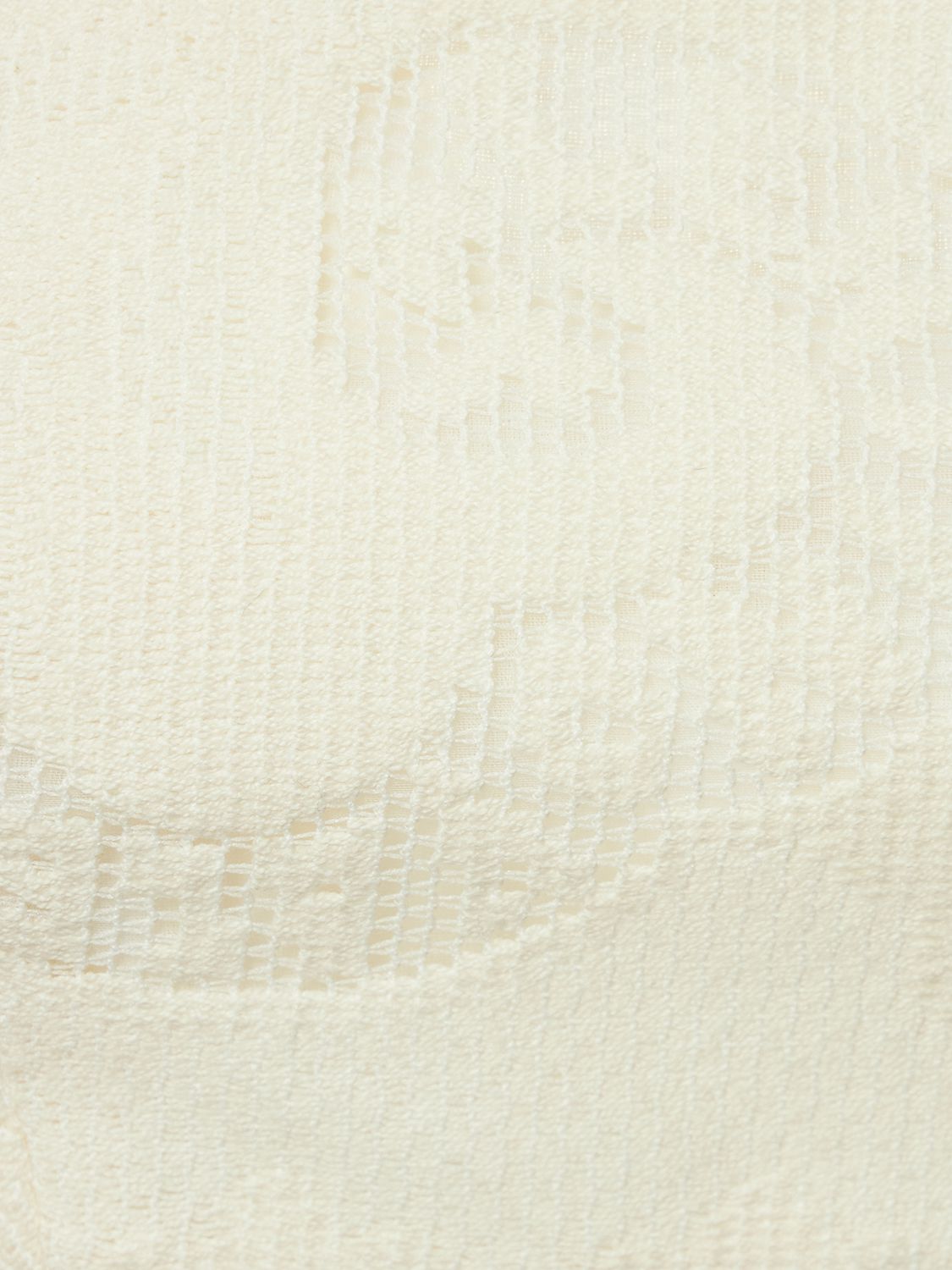 Shop Valentino Cotton Guipure Lace Bandana Crop Top In Ivory