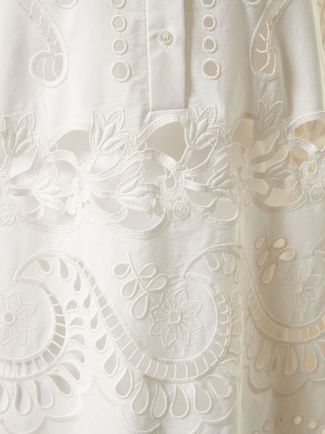 Valentino Broderie Cotton Lace Oversize Shirt In White