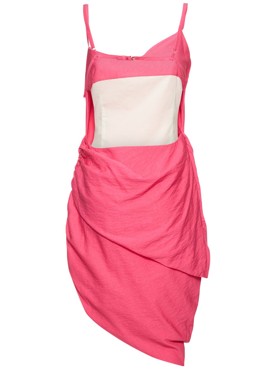 Jacquemus La Robe Saudade Draped Minidress In Fuchsia