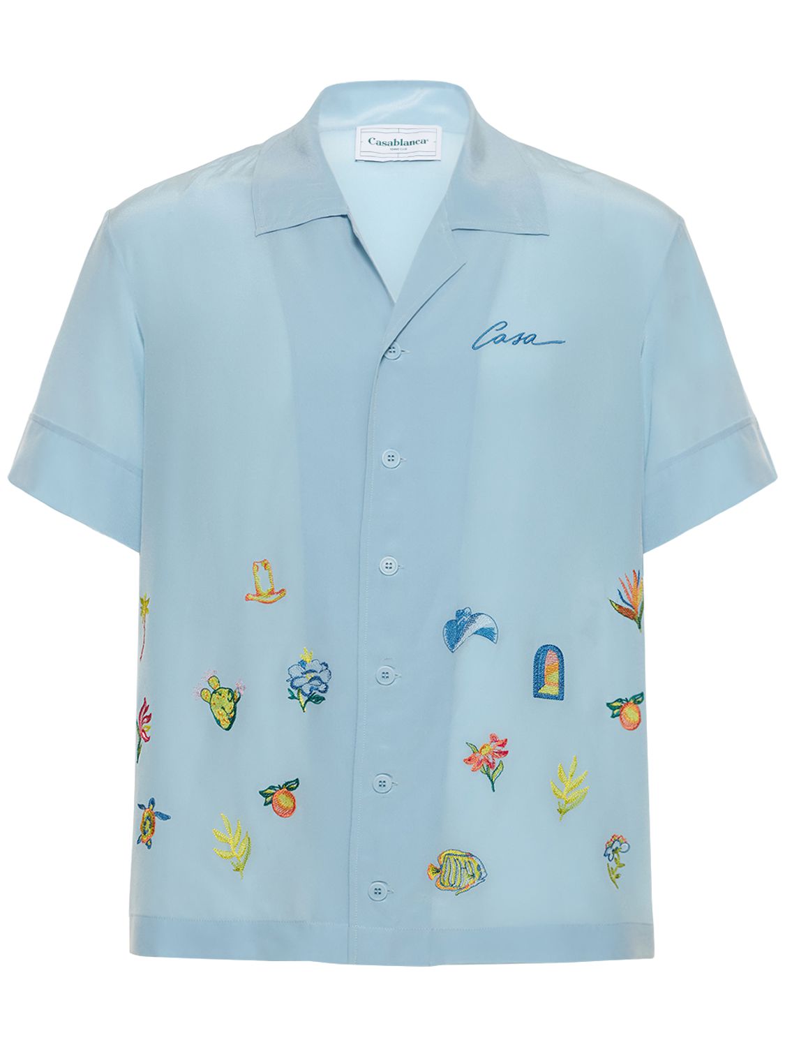 Chemise En Soie Brodée Icons - CASABLANCA - Modalova