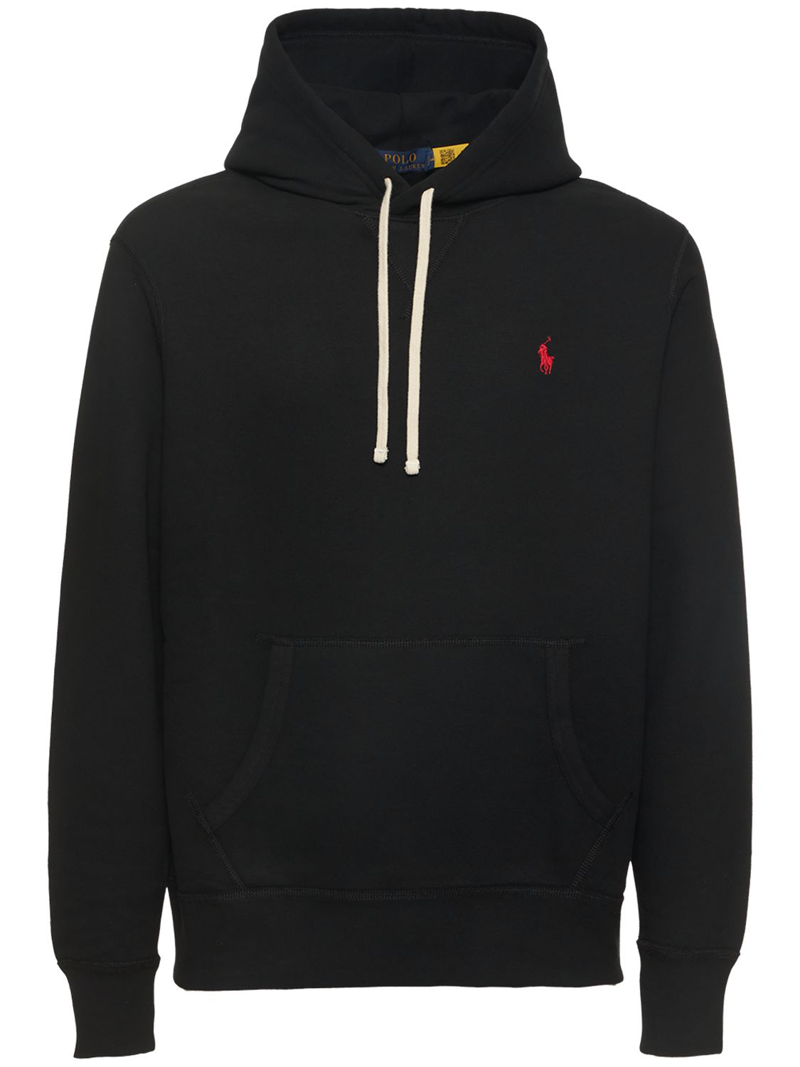 Polo Ralph Lauren Cotton Blend Logo Hoodie In Black