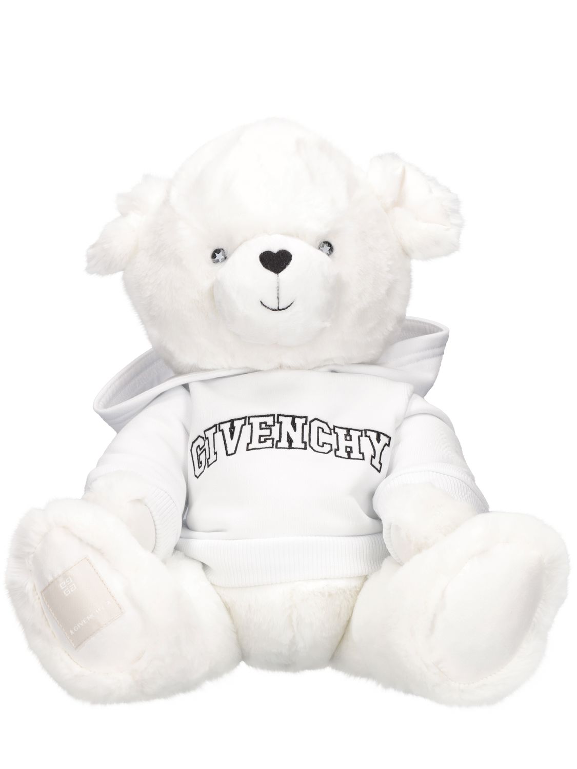 Givenchy Plush Teddy Bear W/ Logo Sweatshirt In White