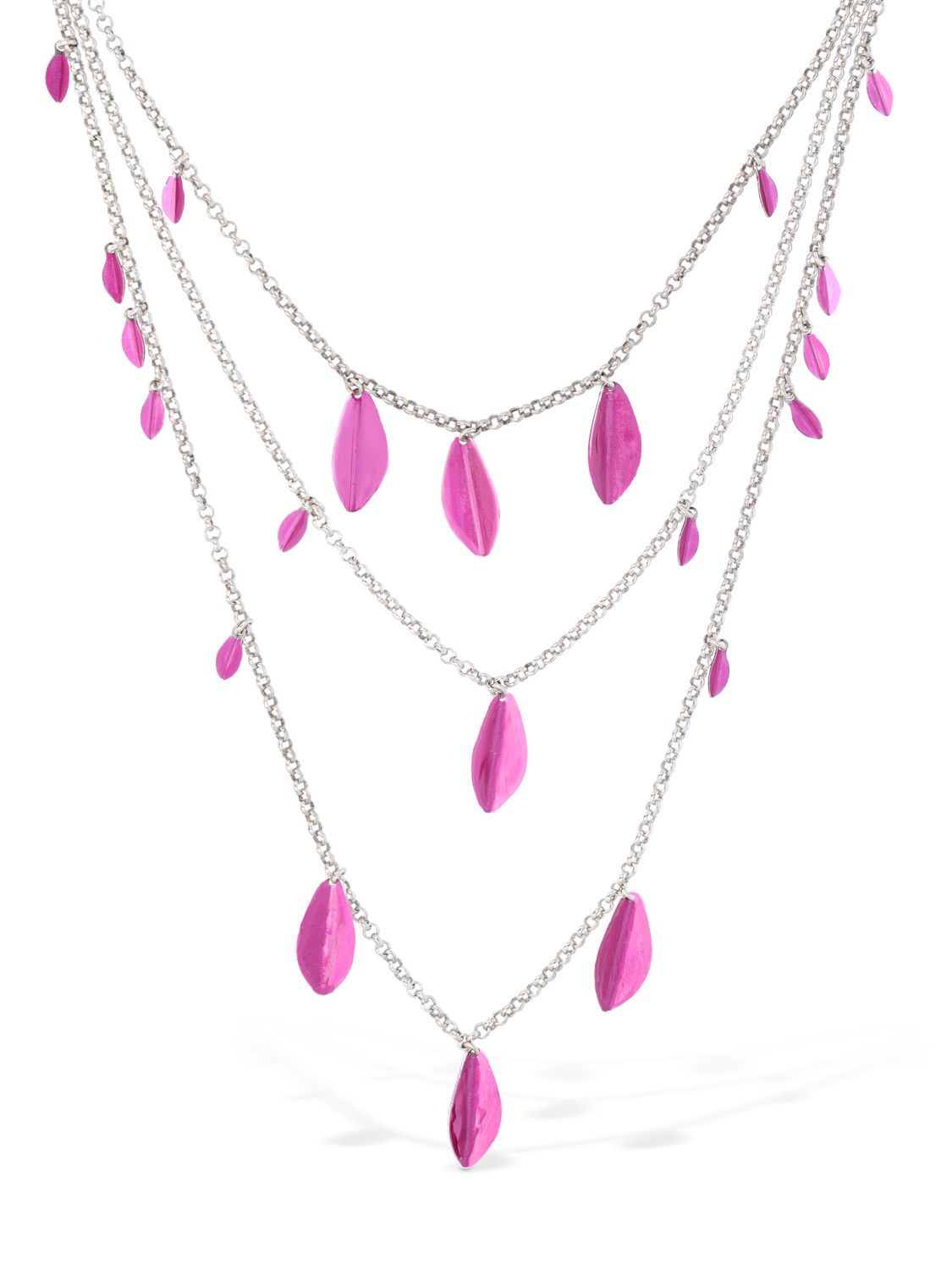 Isabel Marant Color Shiny Lea Multi Wire Necklace In Pink,silver