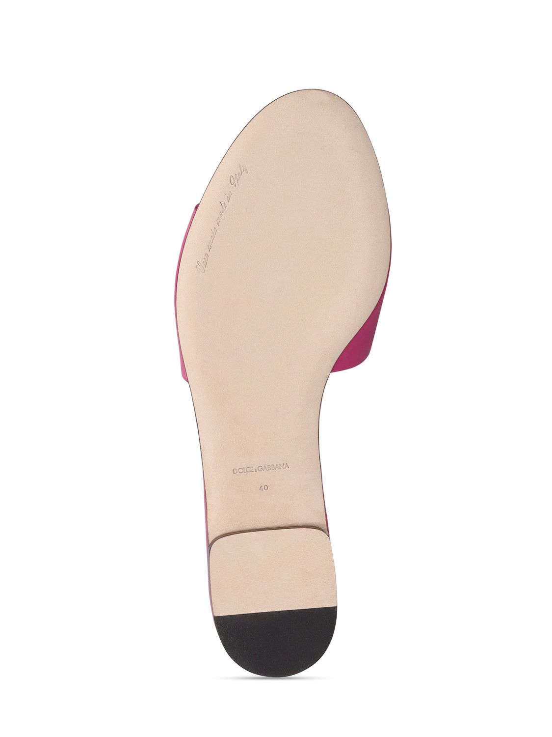 Dolce & Gabbana Dg Logo Slides In Calf Leather In Pink