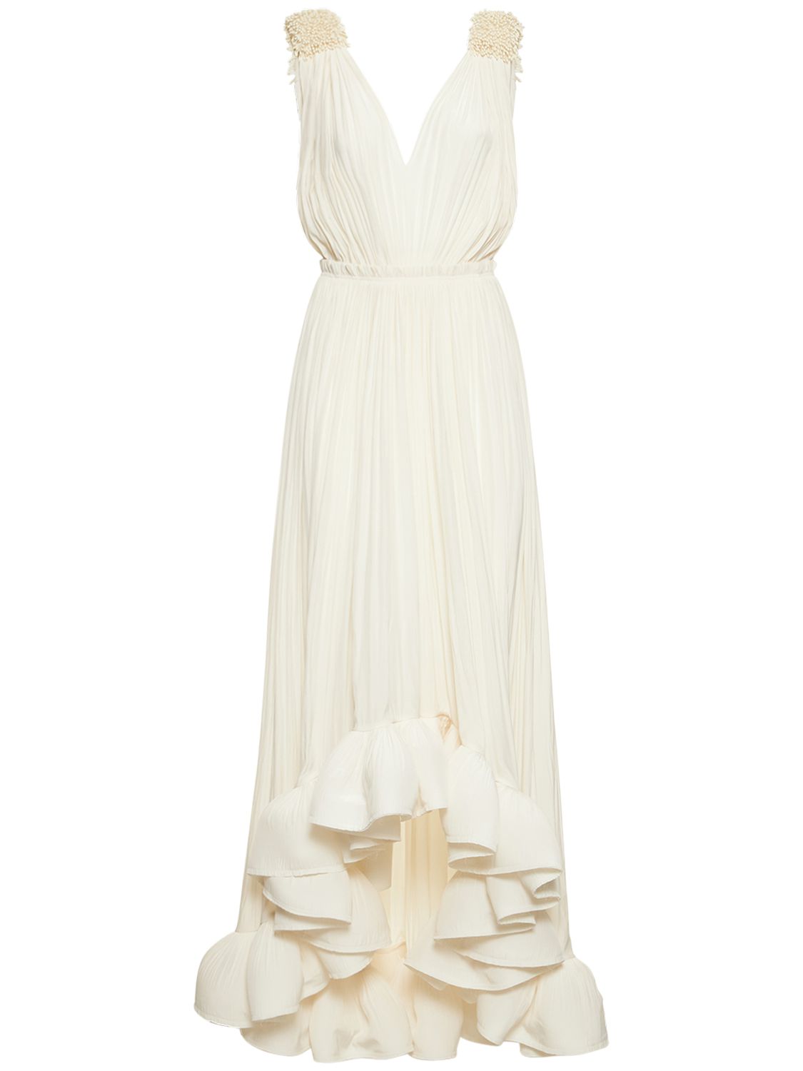 Draped Gown W/ Embellished Straps