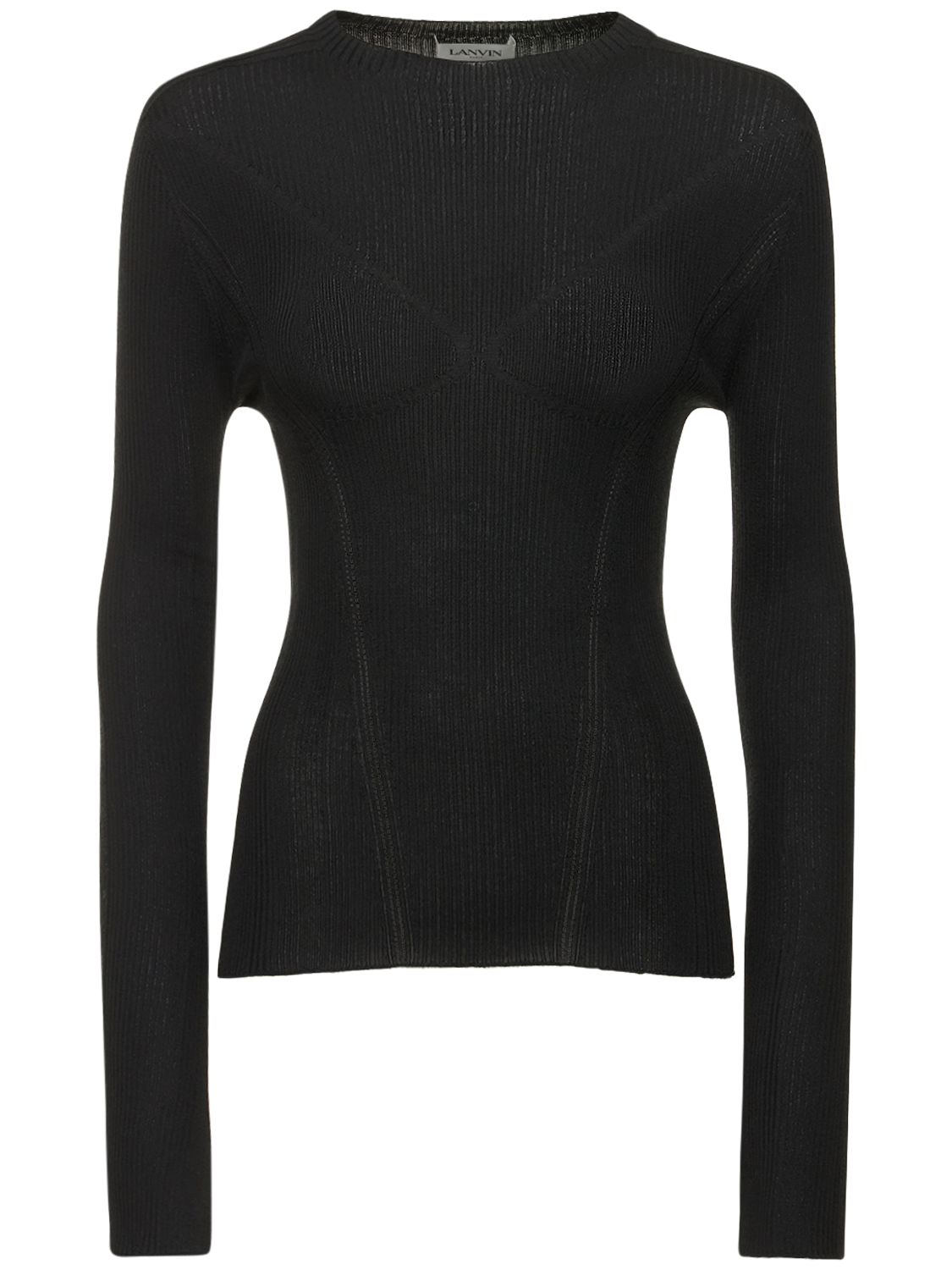 Pull-over En Maille De Laine Mélangée À Col Rond - LANVIN - Modalova