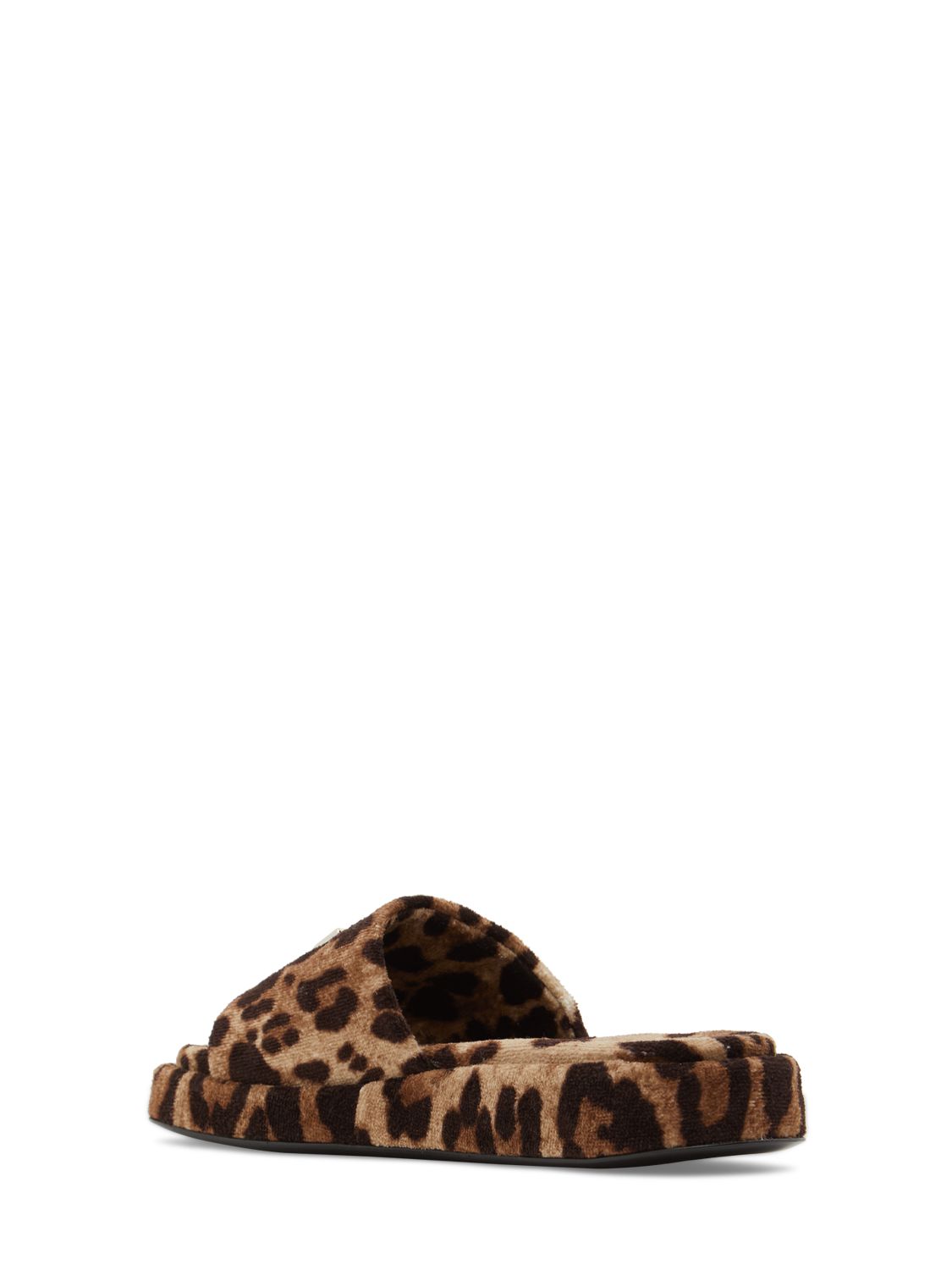 DOLCE & GABBANA 20MM PRINTED TERRY CLOTH FLAT SLIDES 