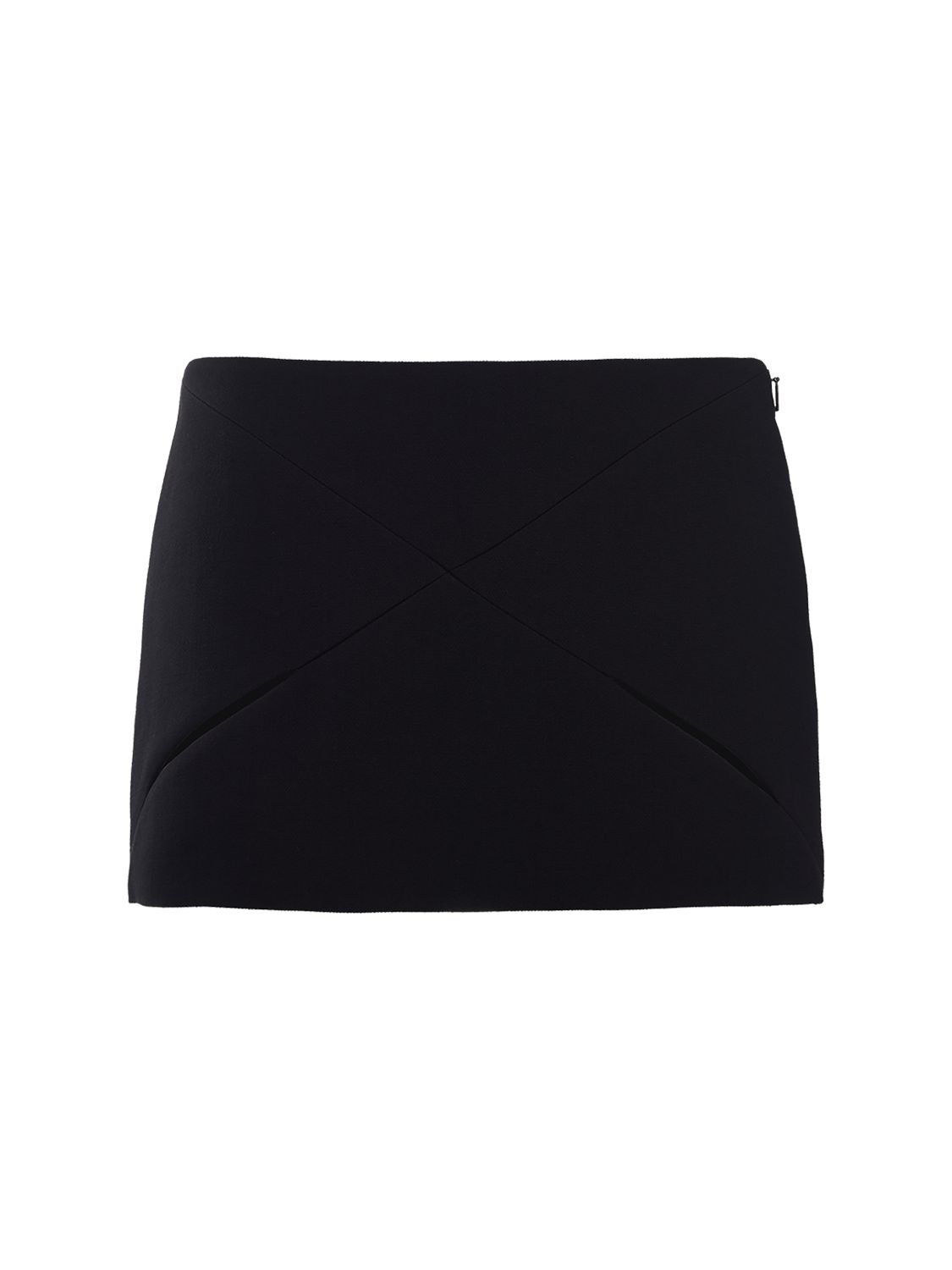 Diagonal Cutout Light Wool Mini Skirt