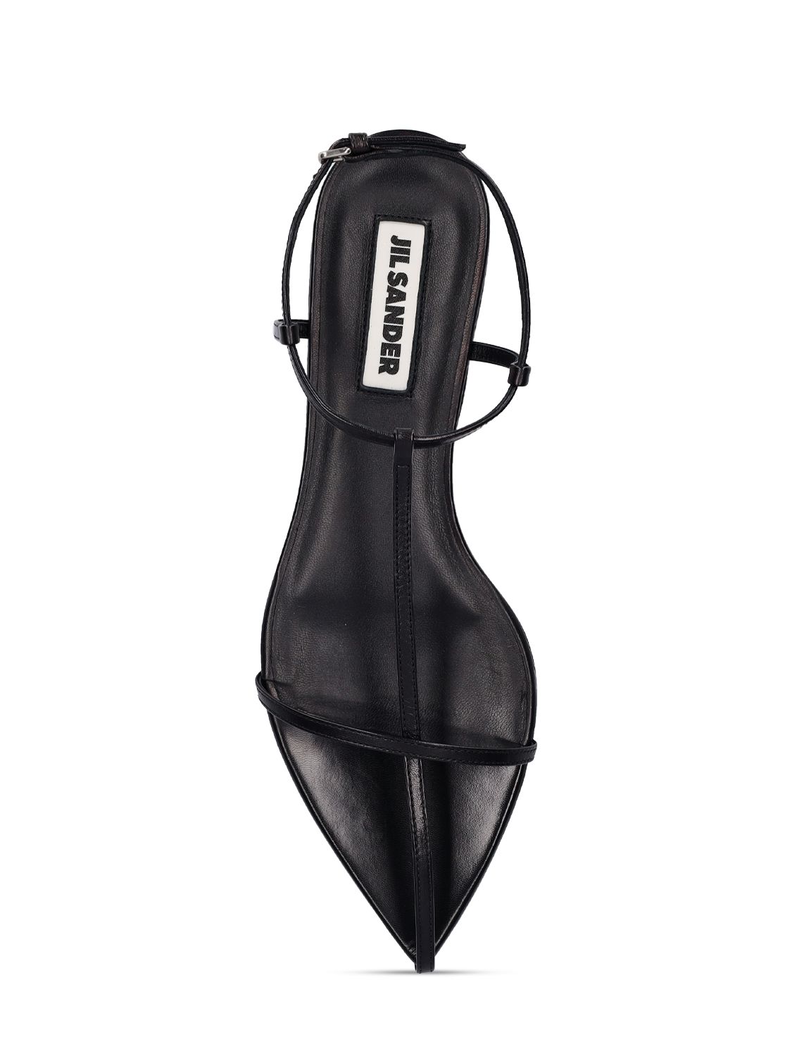 Shop Jil Sander 10mm Leather T-bar Sandals In Black