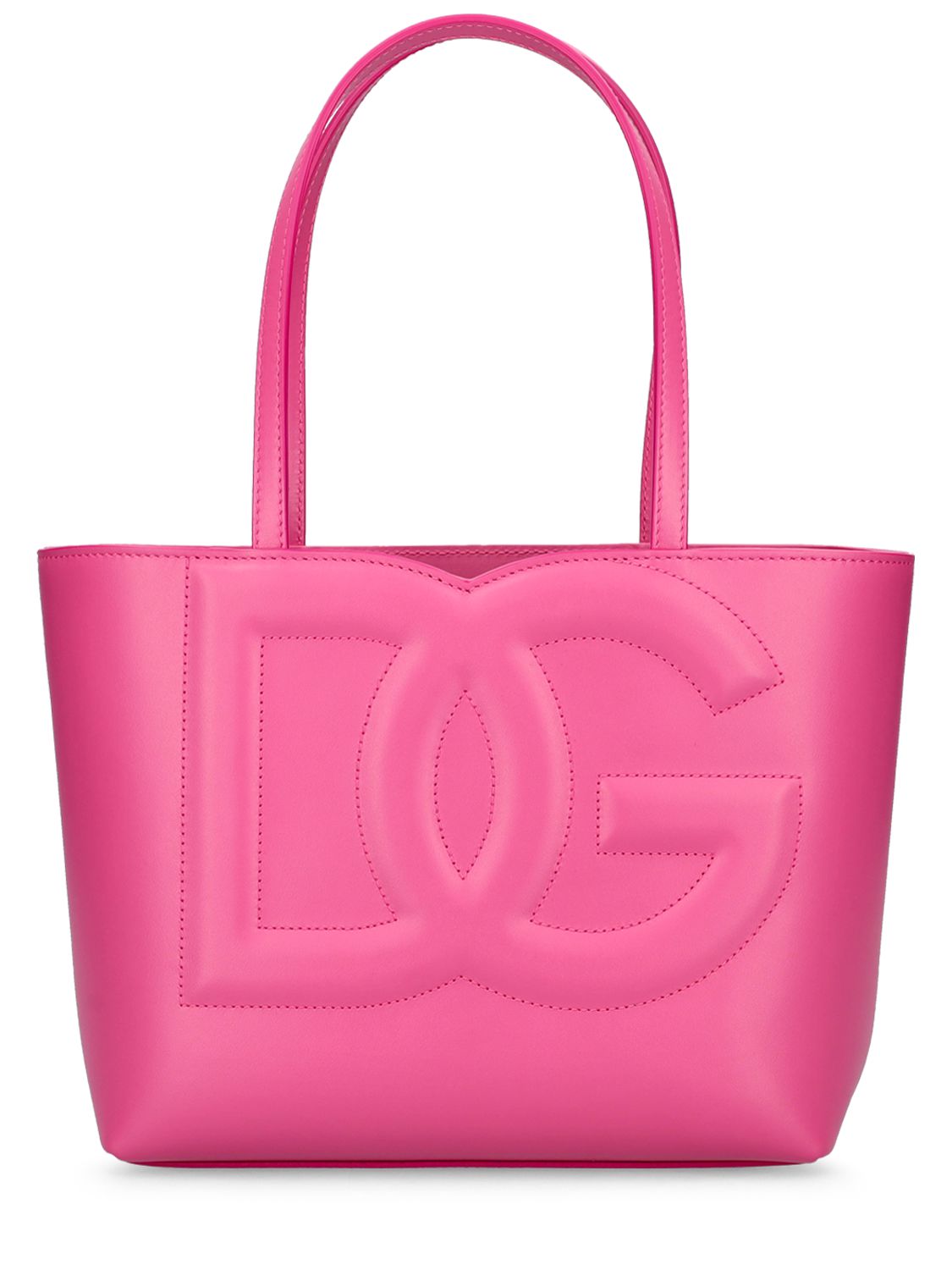 Small Dg Logo Leather Tote Bag