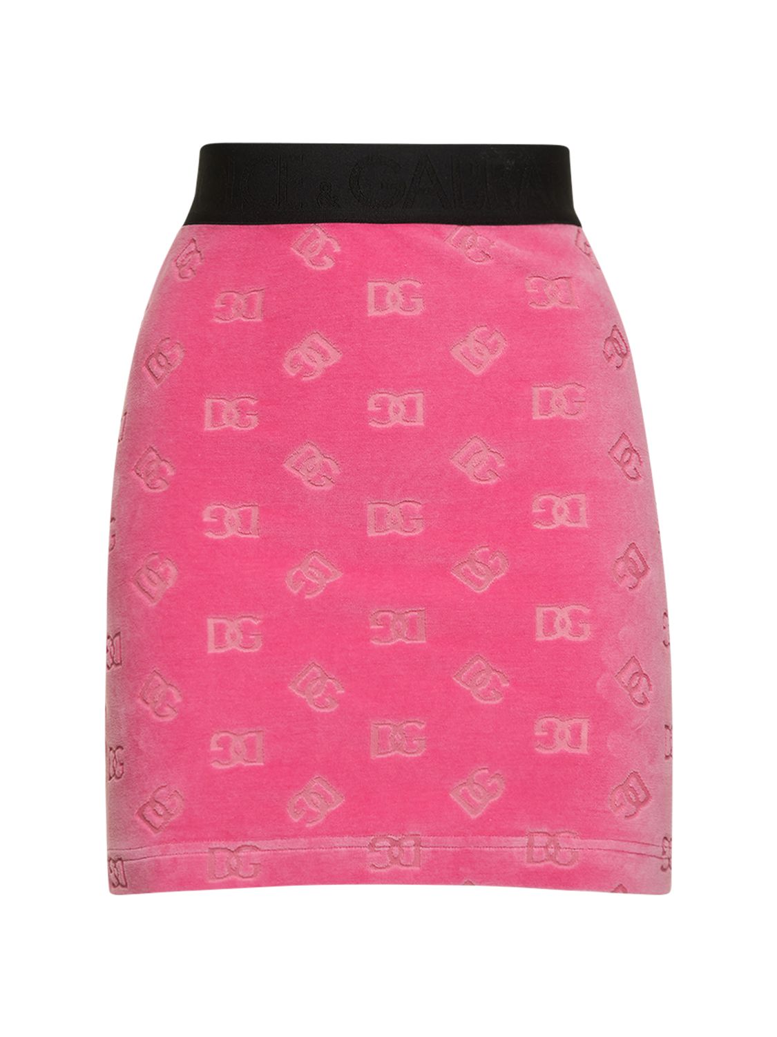 Cotton Chenille Jacquard Logo Mini Skirt