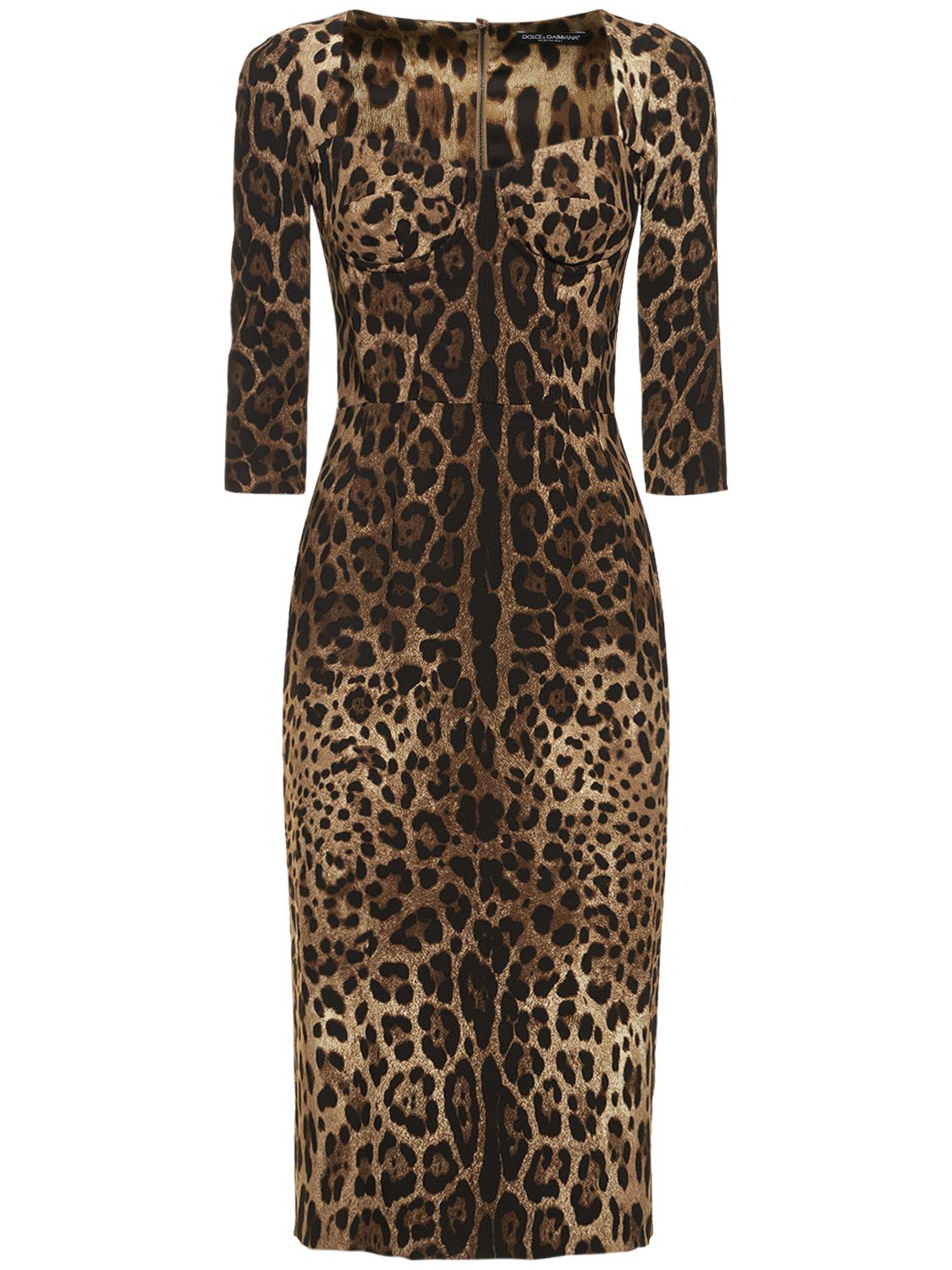 Leopard Print Corset Midi Dress