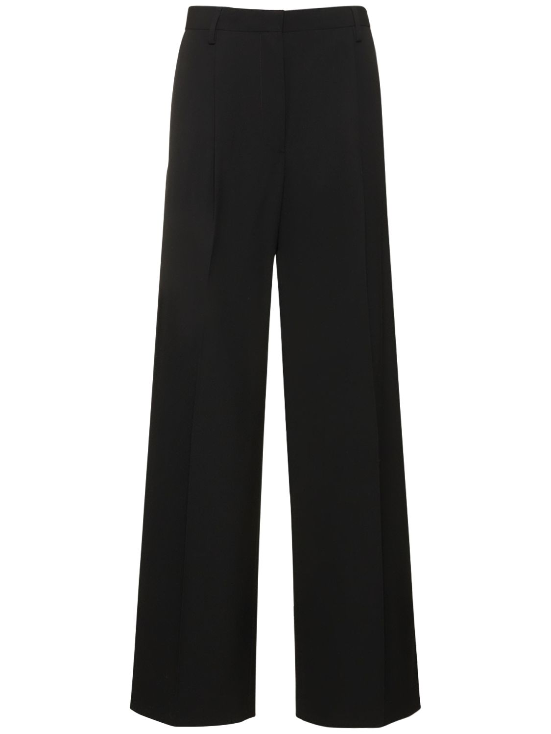 Pantalon En Toile De Laine Mélangée Taille Haute - DRIES VAN NOTEN - Modalova