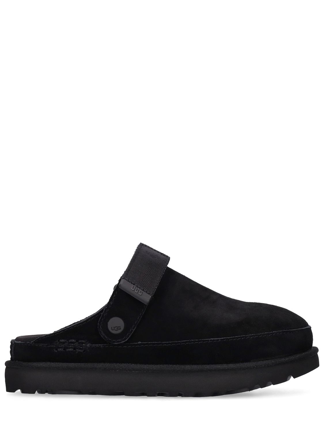 Ugg 40mm Goldenstar Suede Clogs In Black