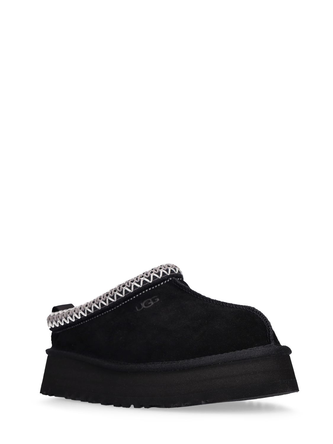 Shop Ugg 40mm Tazz Shearling Platform Loafers In Black