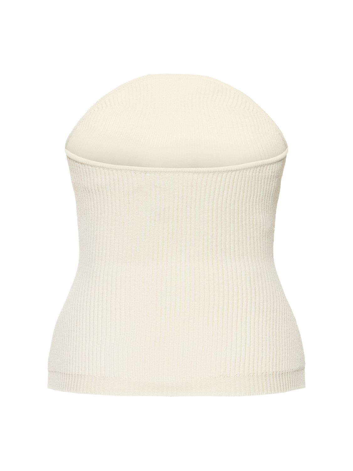 Shop Khaite Jericho Strapless Knitted Viscose Top In White