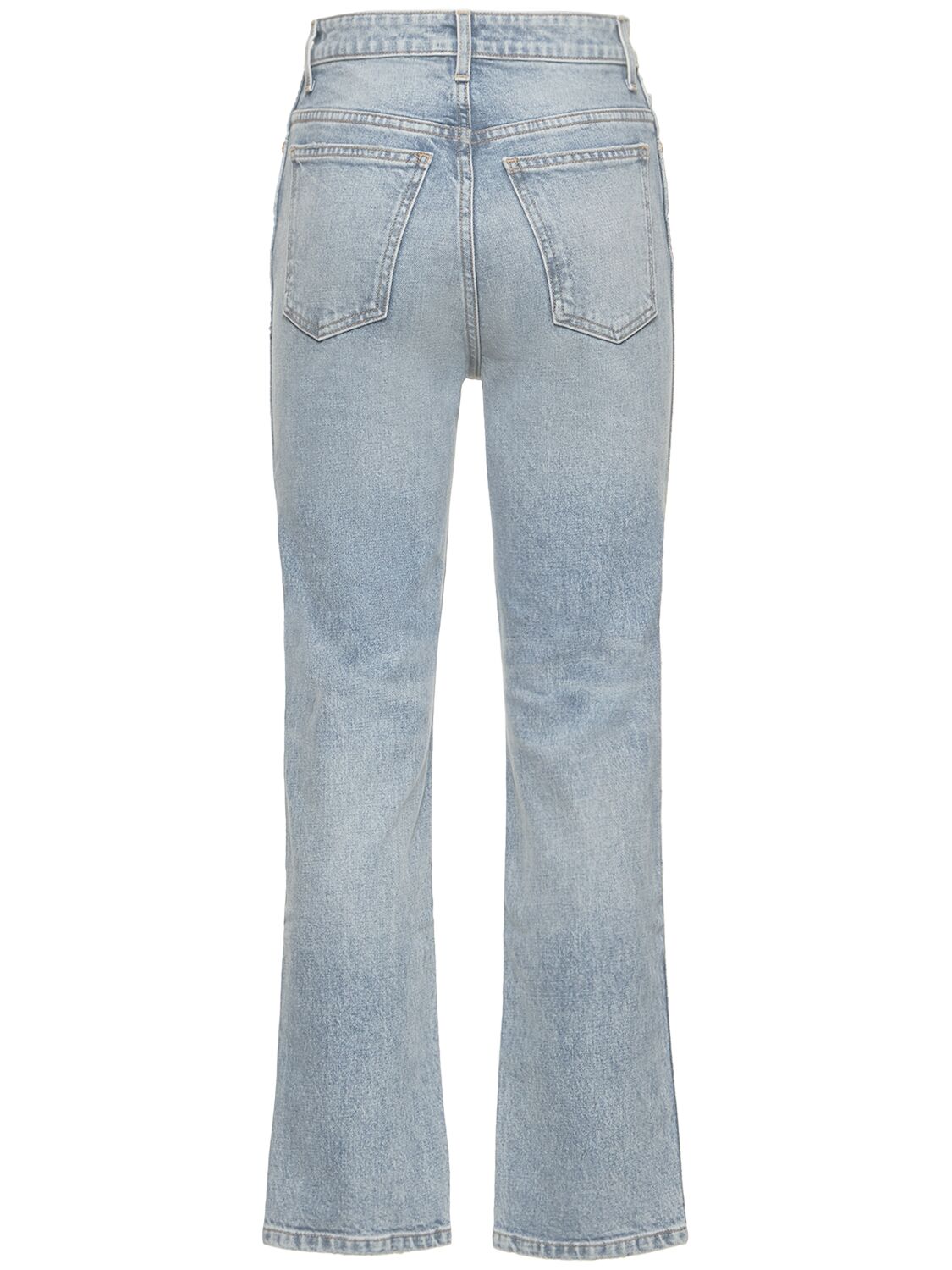 Shop Khaite Abigail Straight Cotton Denim Jeans In Blue