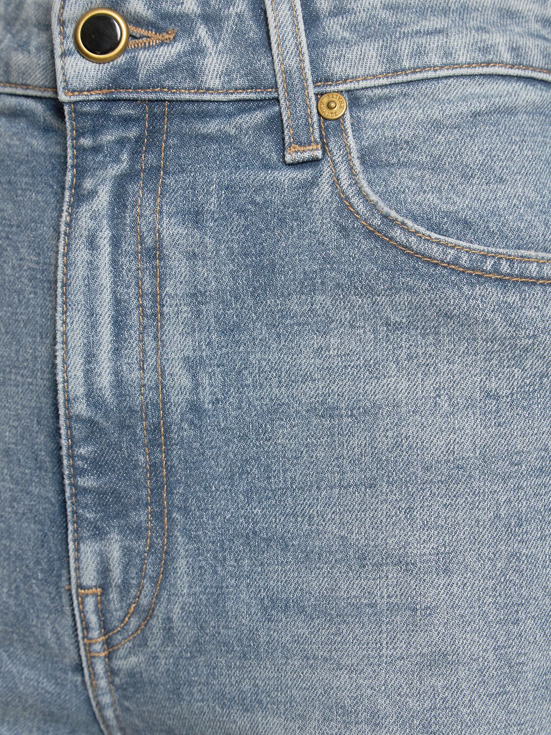 Shop Khaite Abigail Straight Cotton Denim Jeans In Blue