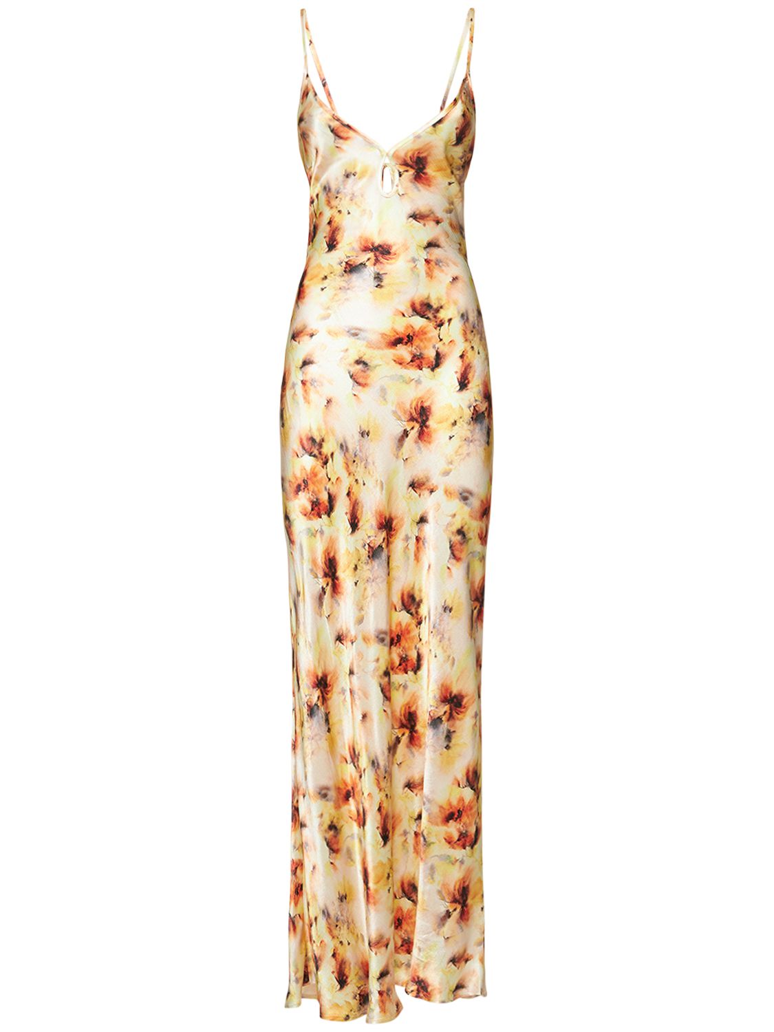 Robe Longue En Satin De Viscose Florale Sunset - BEC + BRIDGE - Modalova