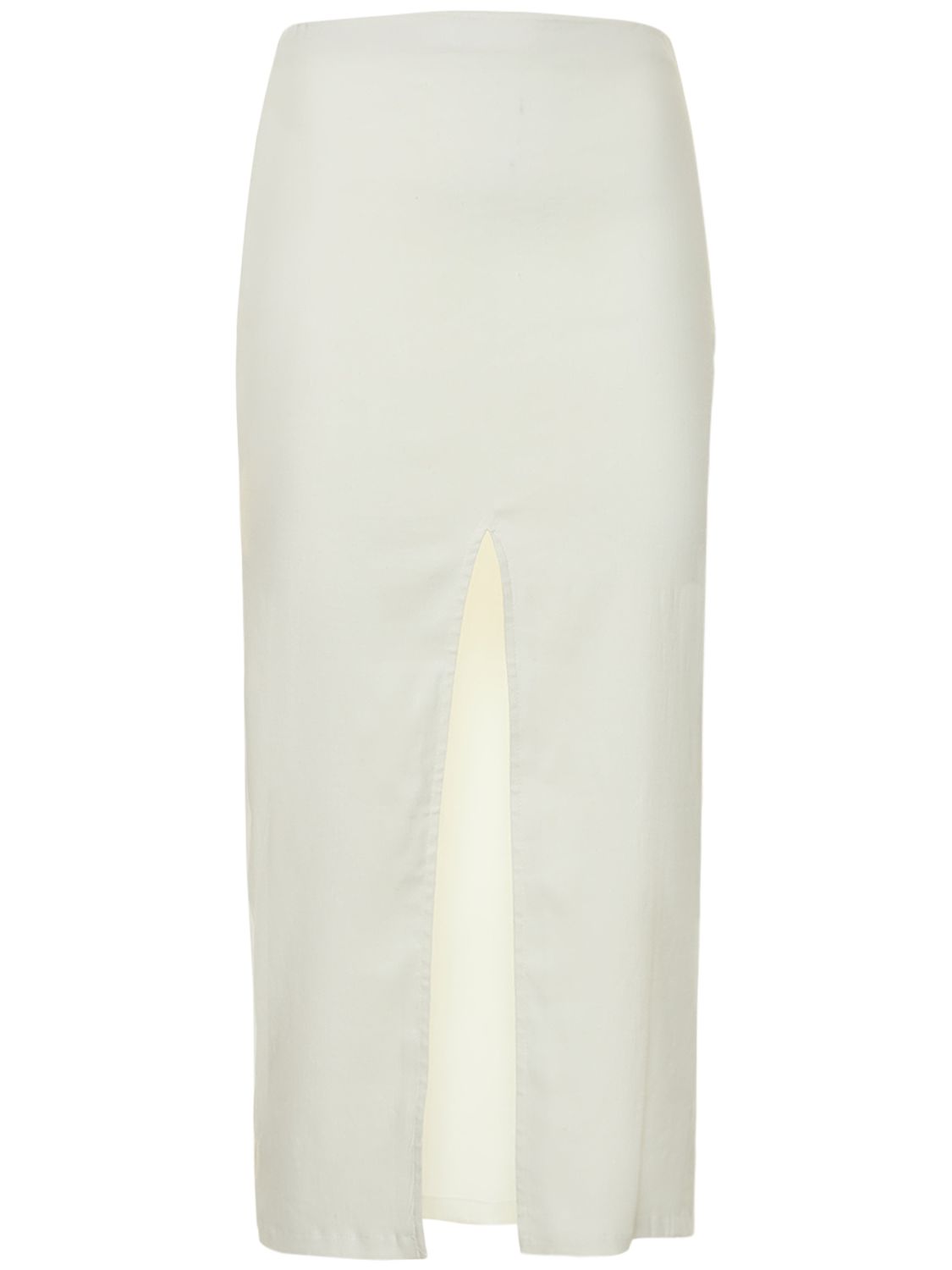 Jupe Midi Fendye En Lin Stretch - ANEMOS - Modalova