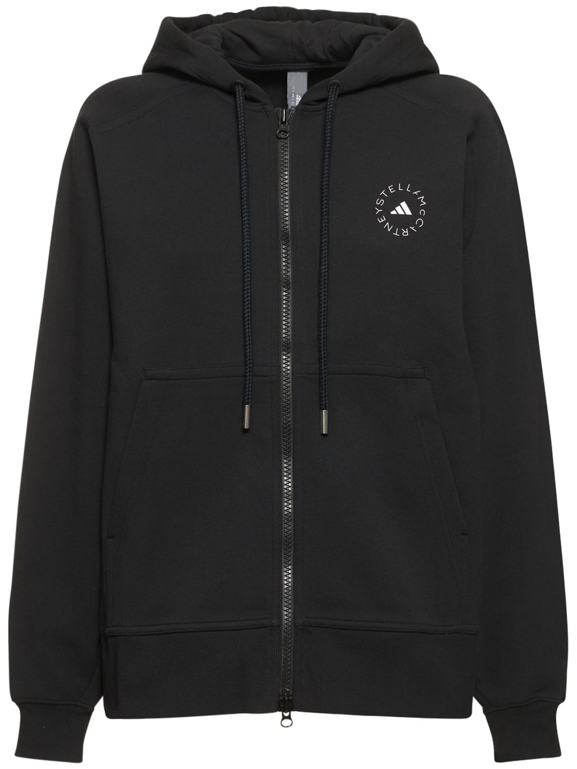 Shop Adidas By Stella Mccartney Asmc Zip Hoodie In Black