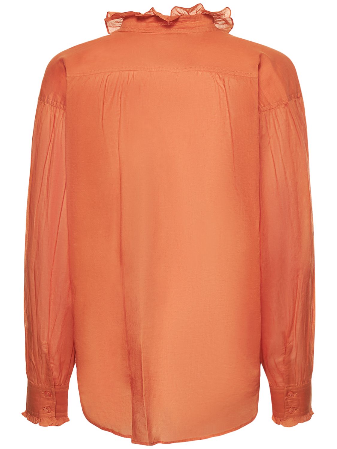 Shop Isabel Marant Étoile Pamias Ruffled Cotton Shirt In Orange