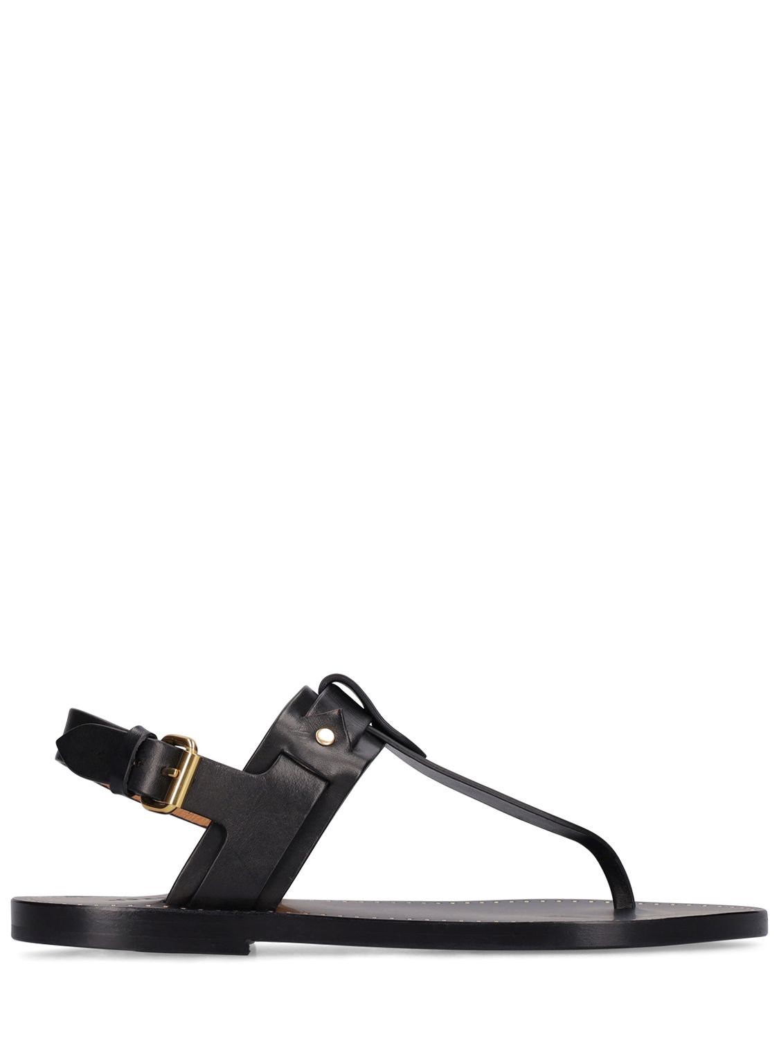 10mm Jewel-gz Leather Flats Sandals