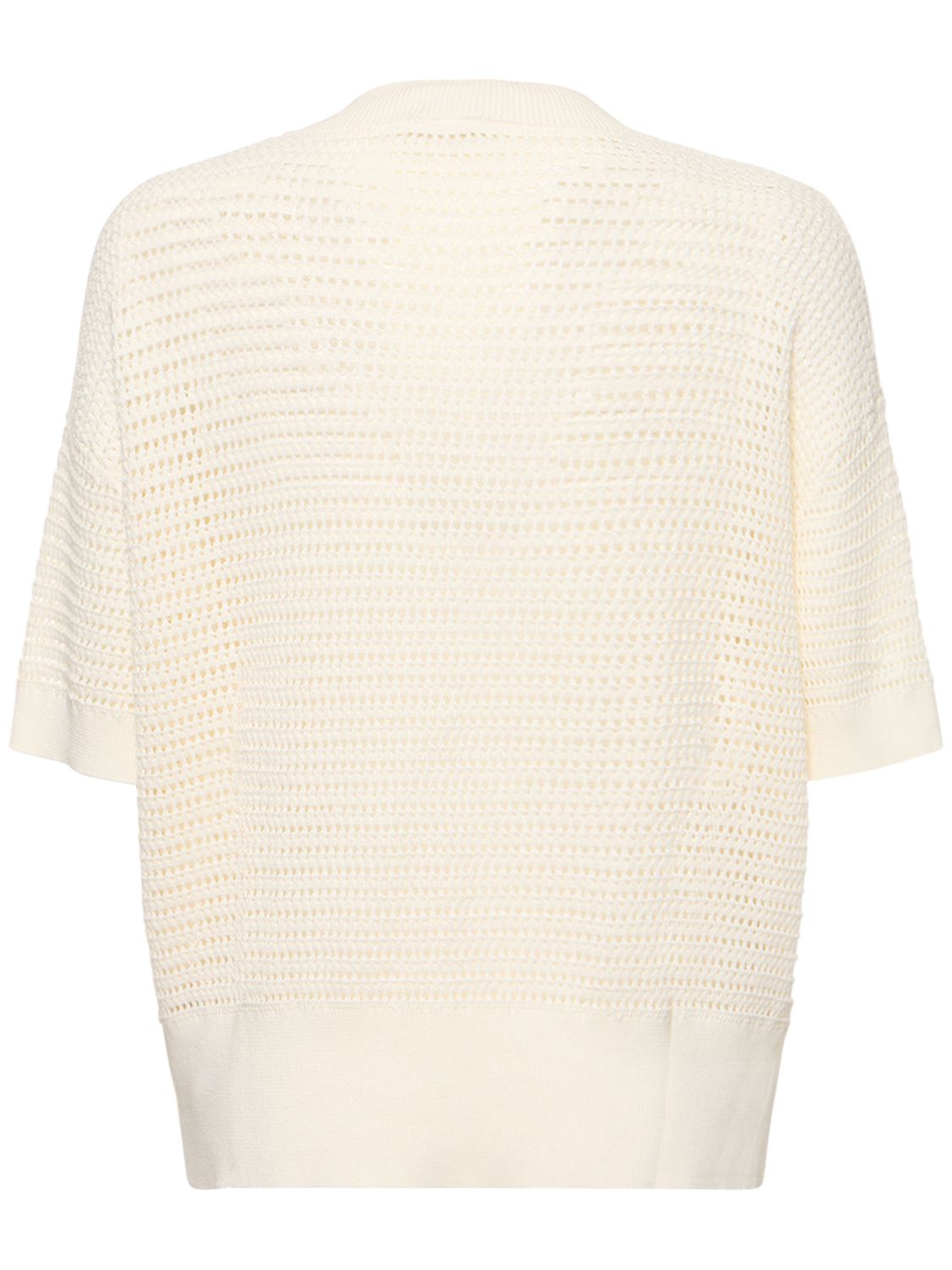 Shop Varley Callie Boxy Knit Polo In Egret