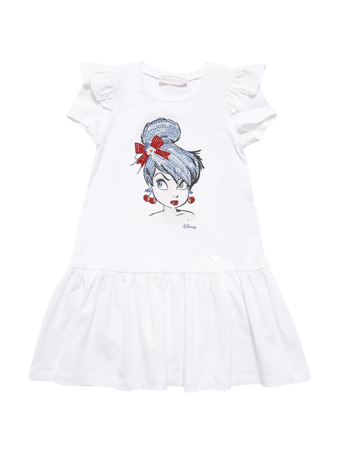 MONNALISA Embellished Cotton Blend Sweat Dress