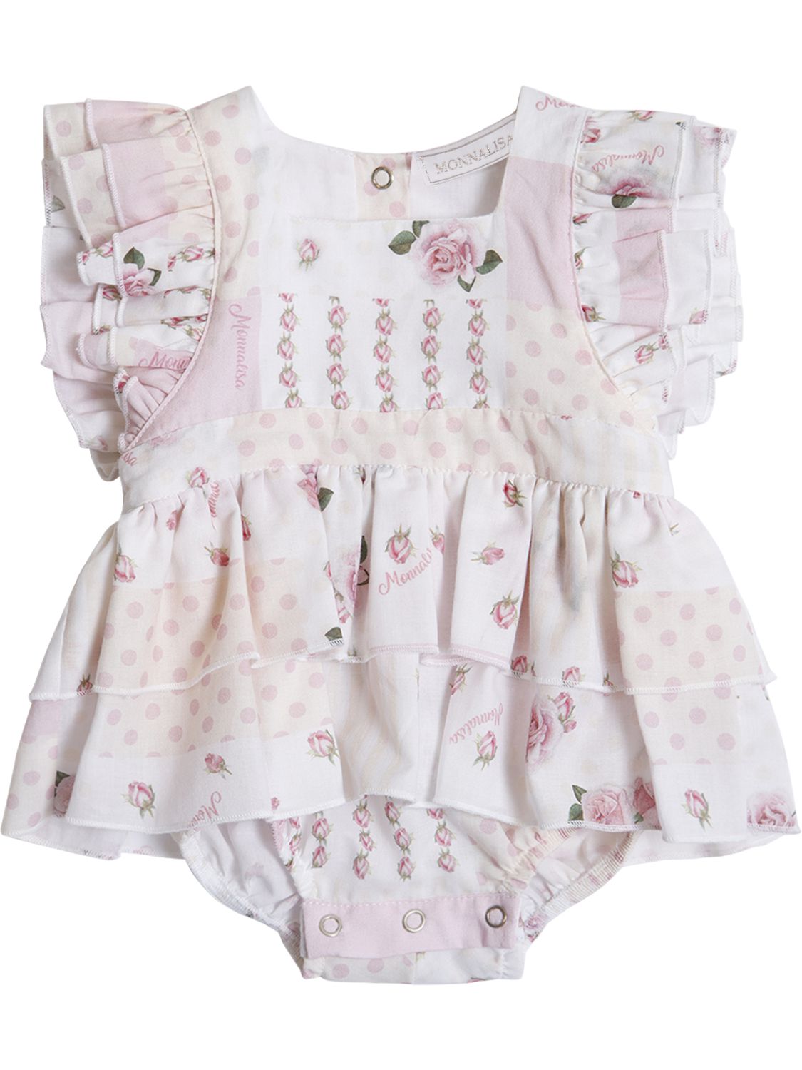 MONNALISA Printed Cotton Muslin Bodysuit