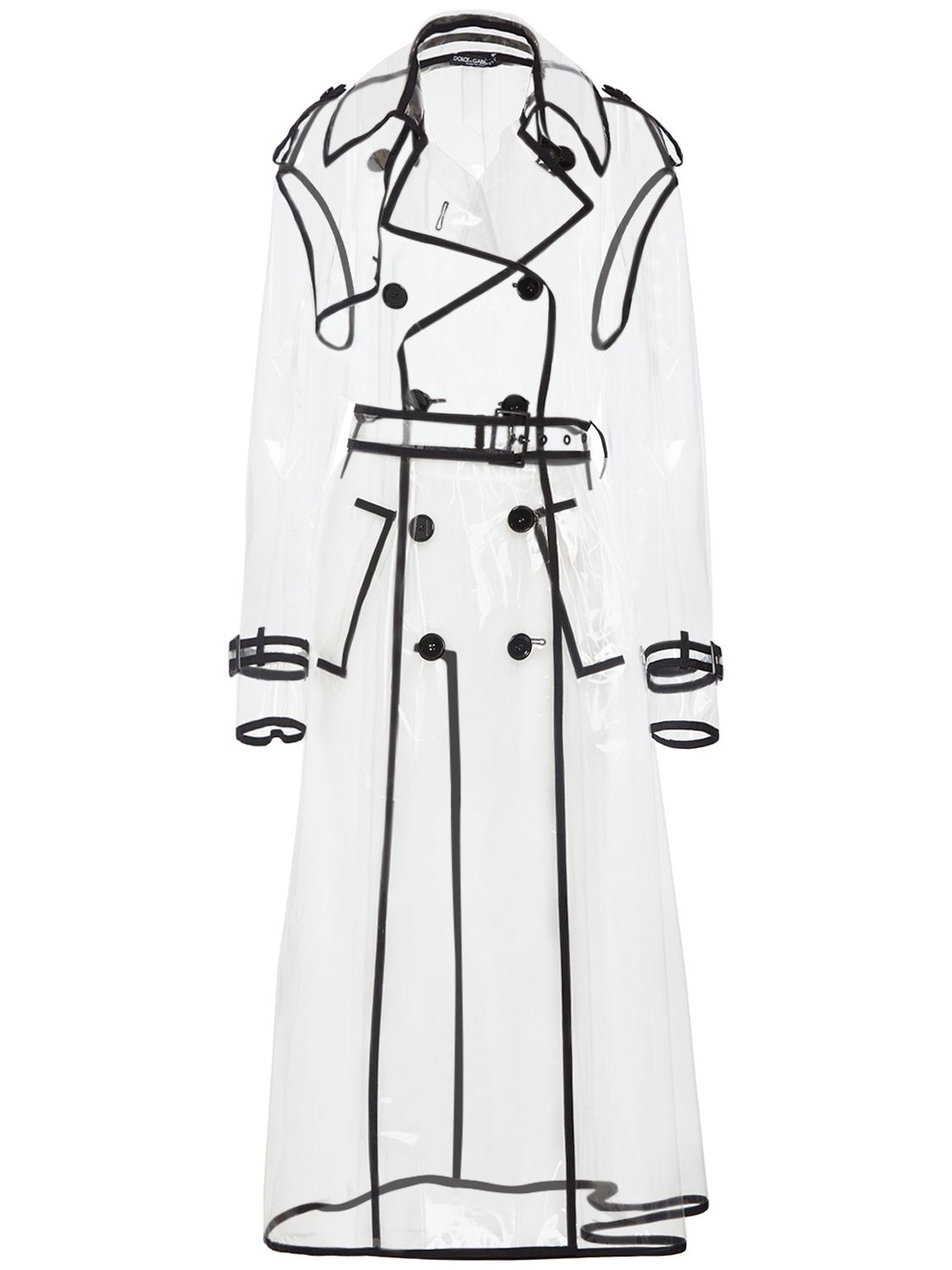 Transparent Double Breasted Trench Coat