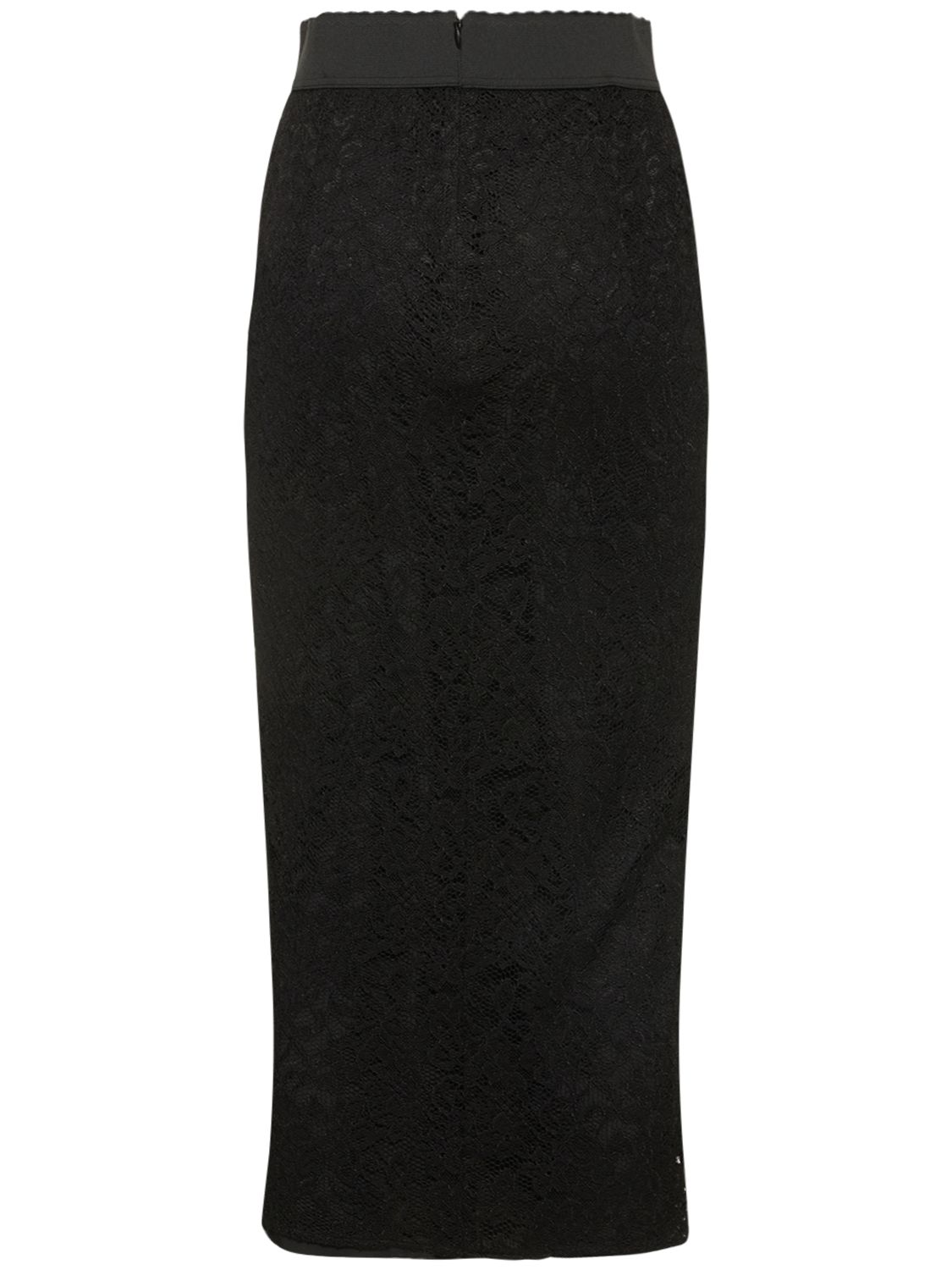Dolce & Gabbana X Kim Kardashian Lace Midi Skirt In Black