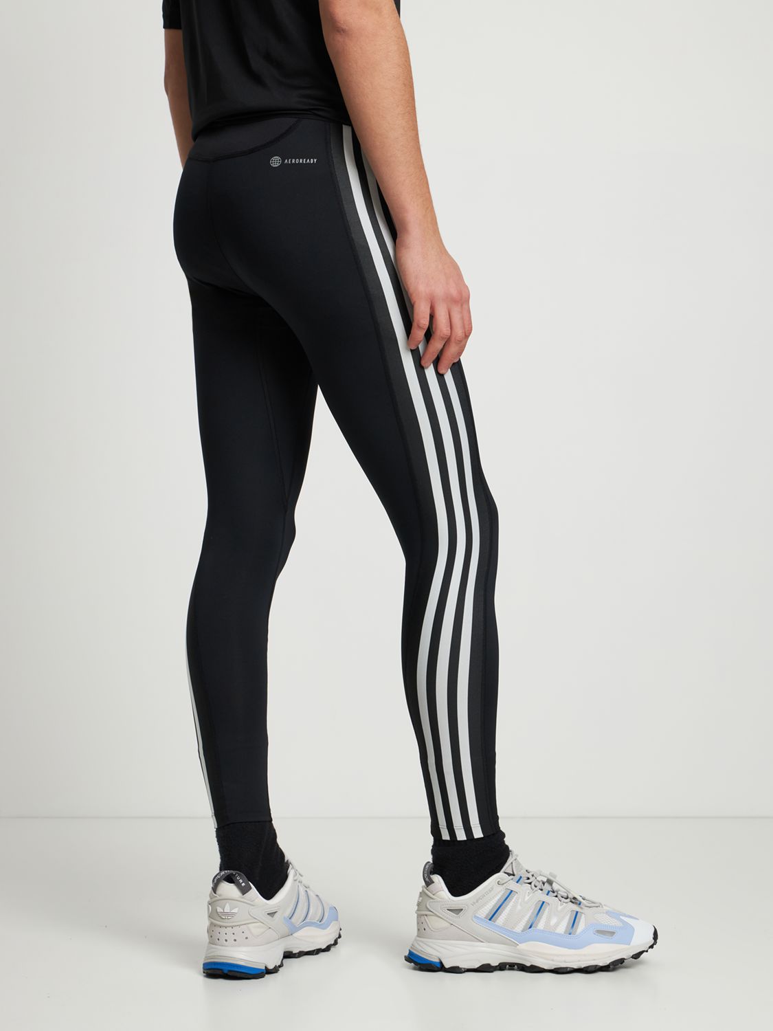 Shop Adidas Originals 3 Stripes Tech Leggings In Black