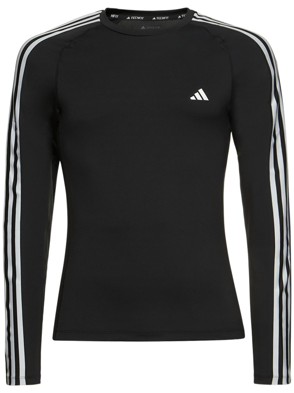 Adidas Originals 3 Stripes Long Sleeve T-shirt In Black
