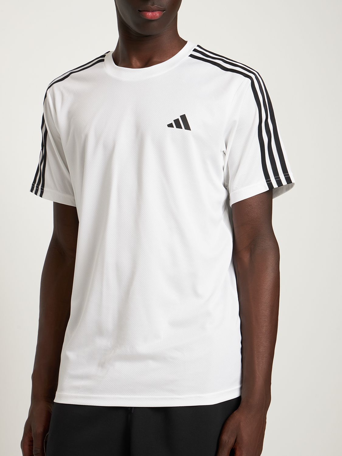 Shop Adidas Originals Base 3 Stripes T-shirt In White