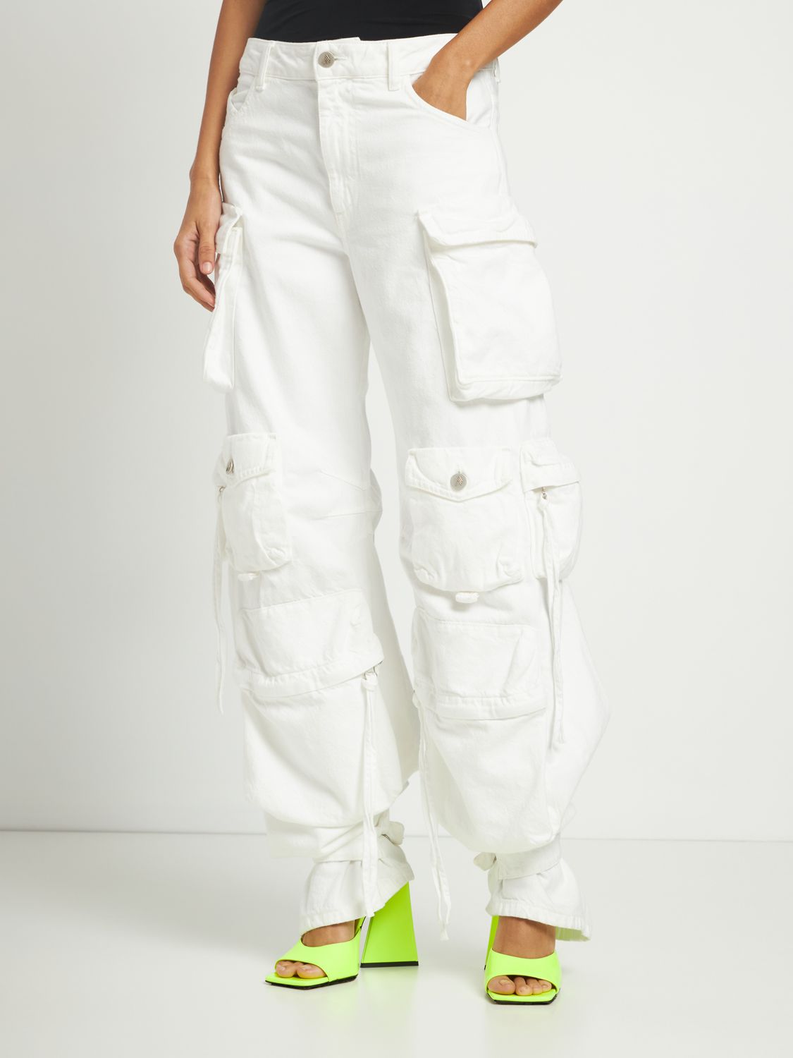 Shop Attico 115mm Devon Faux Patent Leather Mules In Neon Yellow