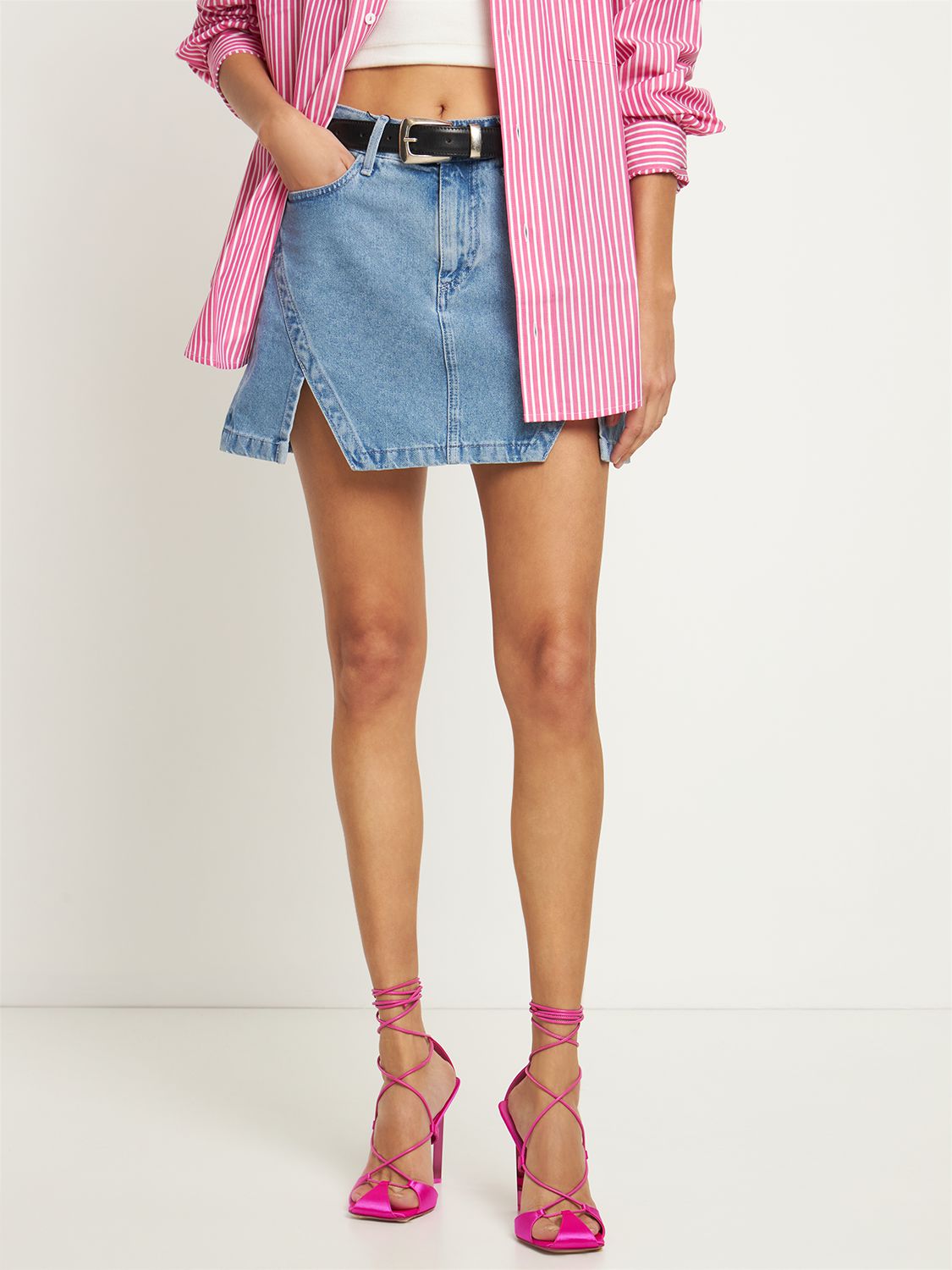 Attico Adele Lace-up Pumps In Fuchsia