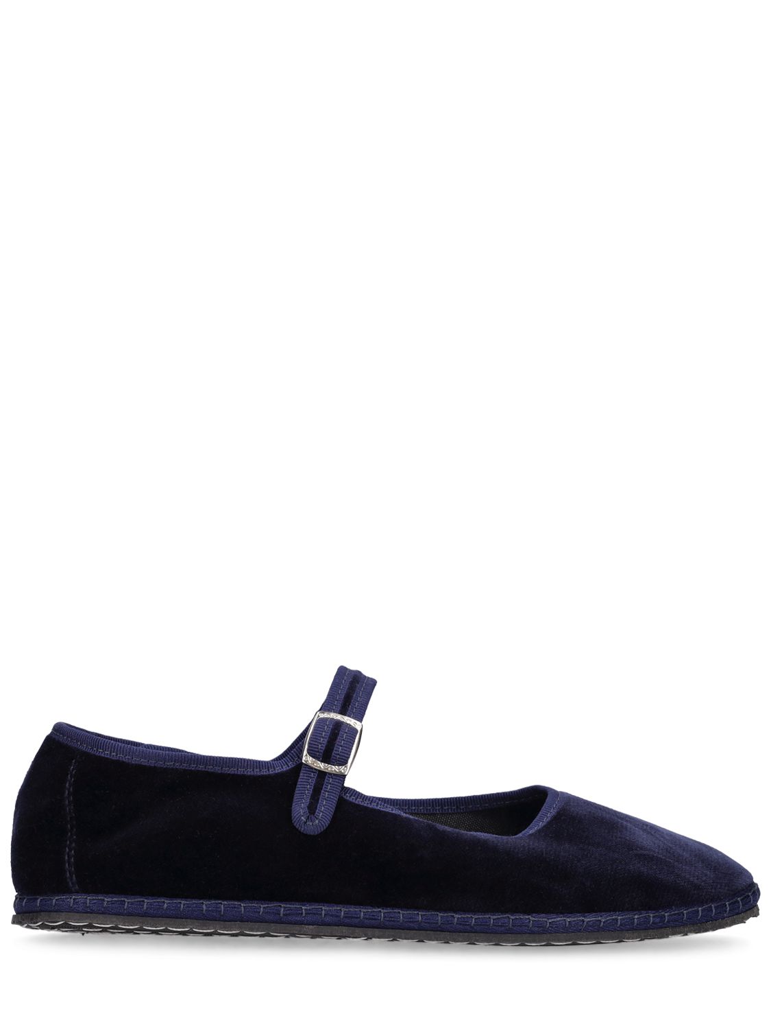 Image of 10mm Mary Jane Blu Velvet Loafers