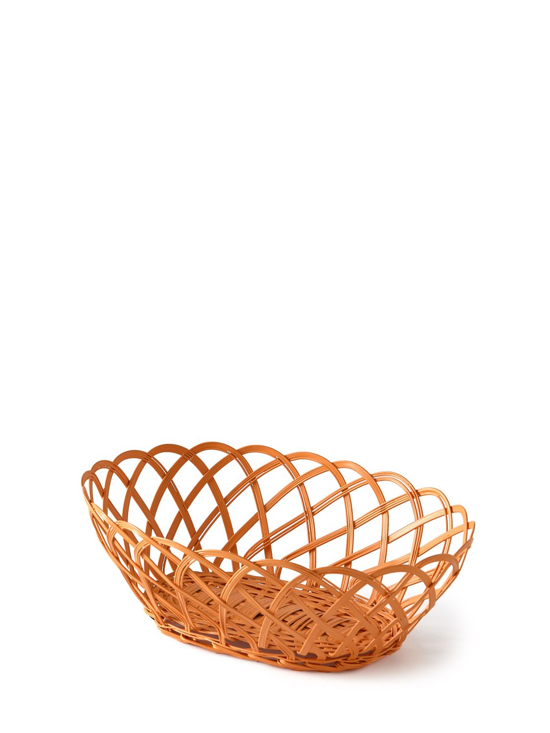 Polspotten Bakkie Painted Iron Oval Basket In 橙色