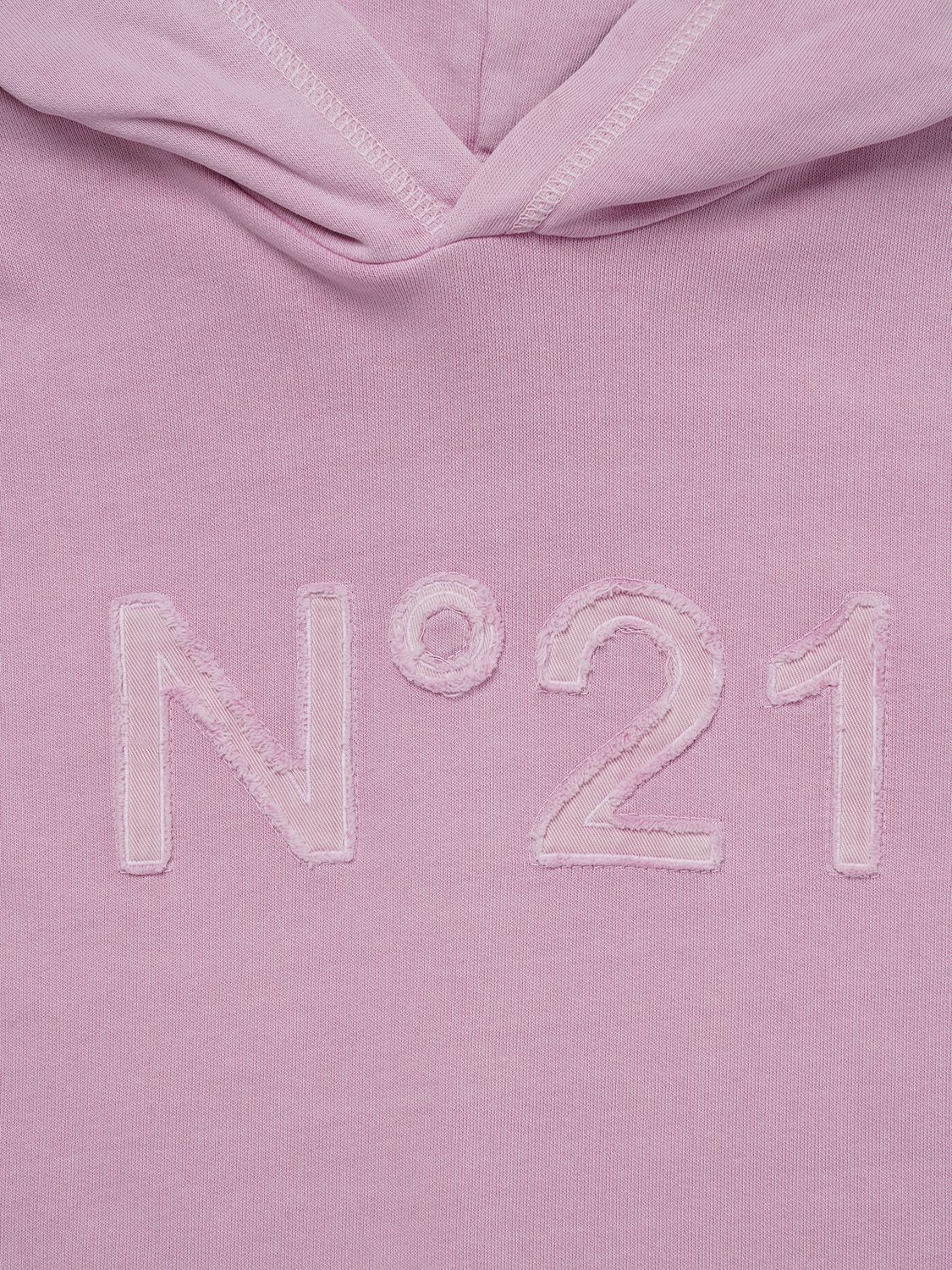 N°21 Cotton Hoodie W/ Logo Patch In Pink