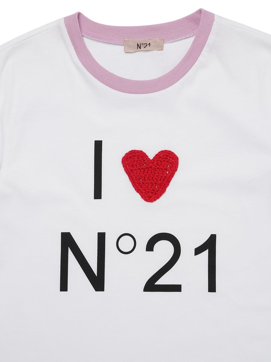 N°21 Cotton Crew-neck T-shirt With Logo In White