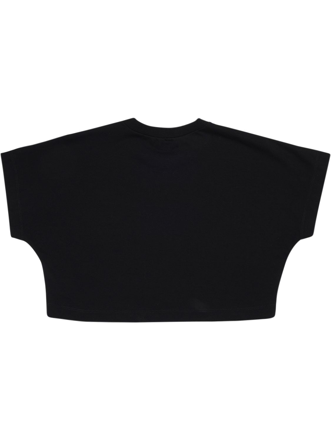 N°21 Logo Print Jersey Cropped T-shirt In Black