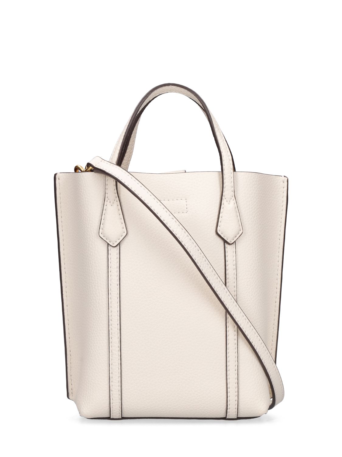 Tory Burch Mini Perry Leather Top Handle Bag In New Ivory