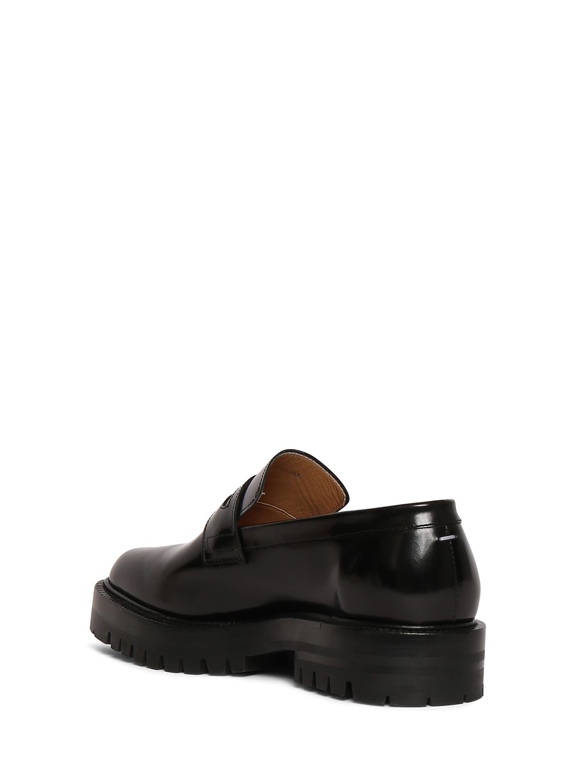 Shop Maison Margiela 30mm Tabi County Leather Loafers In Black