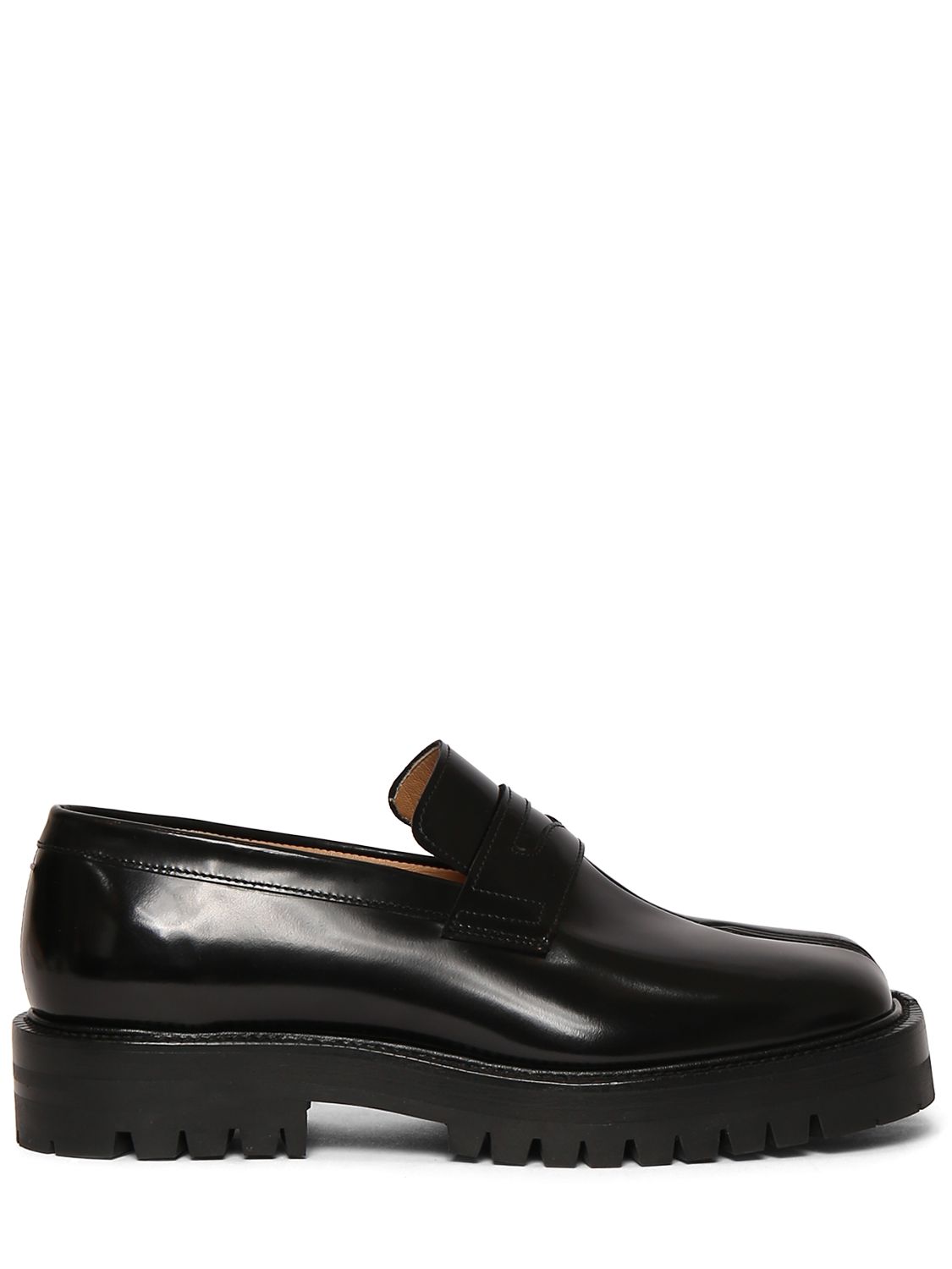 Maison Margiela 30mm Tabi County Leather Loafers In Black