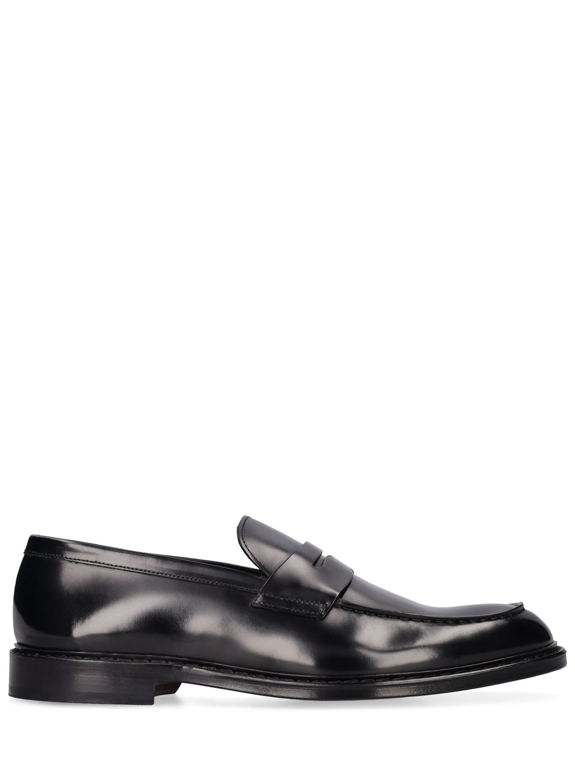 Doucal's Penny Moc Leather Loafers In Black