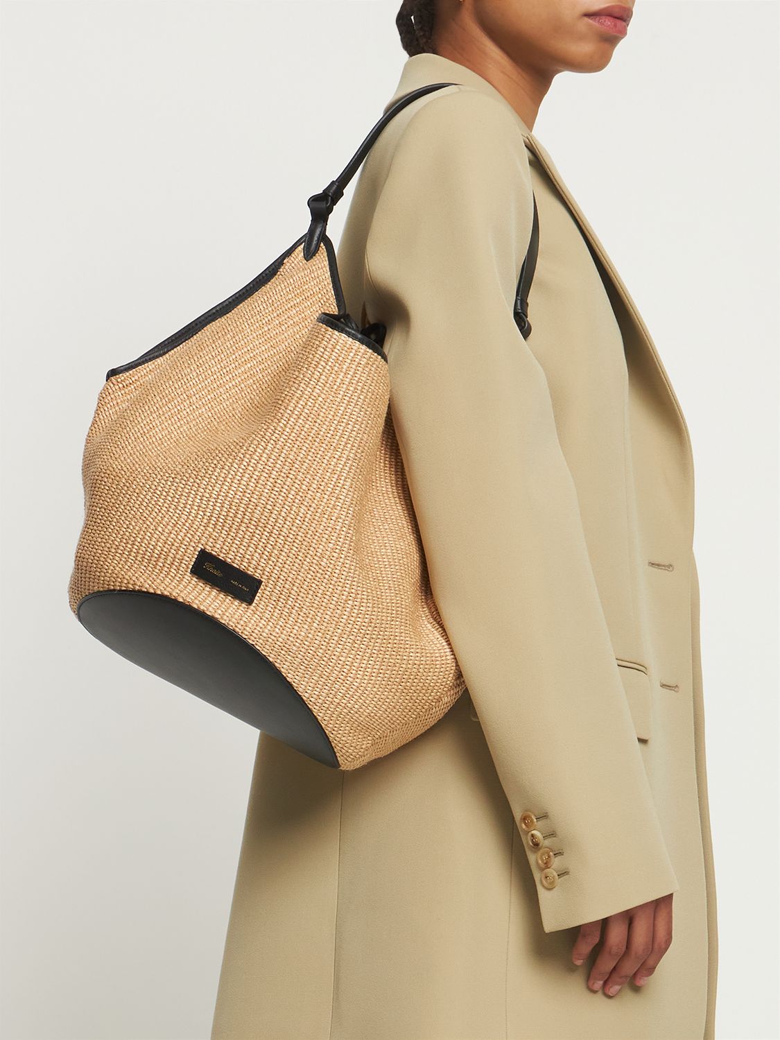 Medium Lotus Raffia Tote Bag