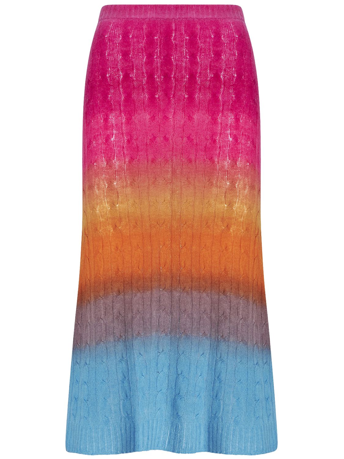 Multicolor Wool Knit Midi Skirt