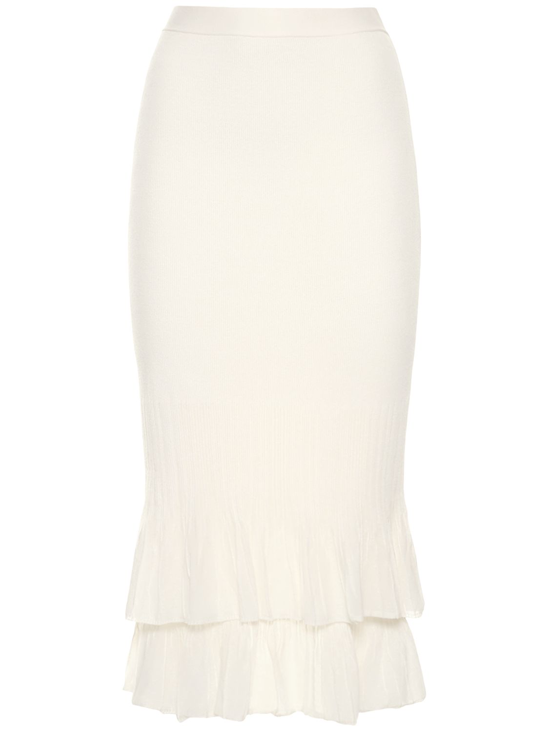 Underpinning Light Rib Cotton Midi Skirt